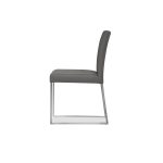 TATE Smoke Grey Leatherette Dining Chairs Brushed Steel 9 TATE Smoke Grey Leatherette Dining Chairs Brushed Steel