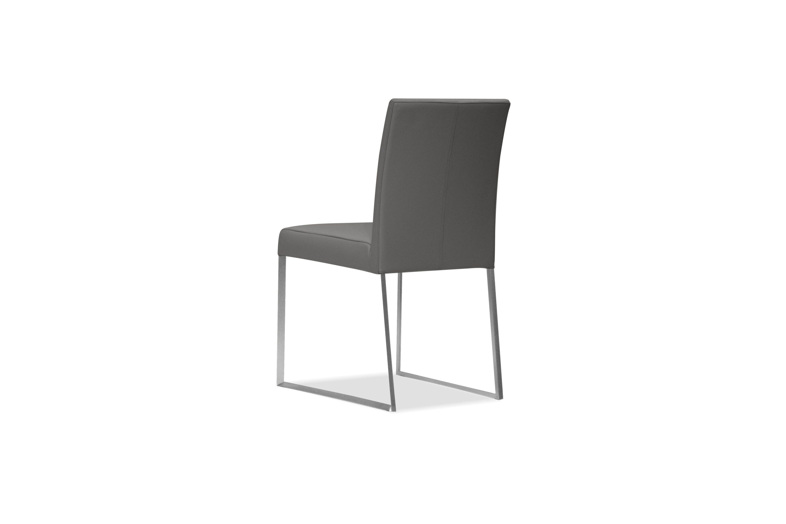 TATE Smoke Grey Leatherette Dining Chairs Brushed Steel 4 TATE Smoke Grey Leatherette Dining Chairs Brushed Steel - Image 4
