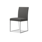 TATE Smoke Grey Leatherette Dining Chairs Brushed Steel 7 TATE Smoke Grey Leatherette Dining Chairs Brushed Steel