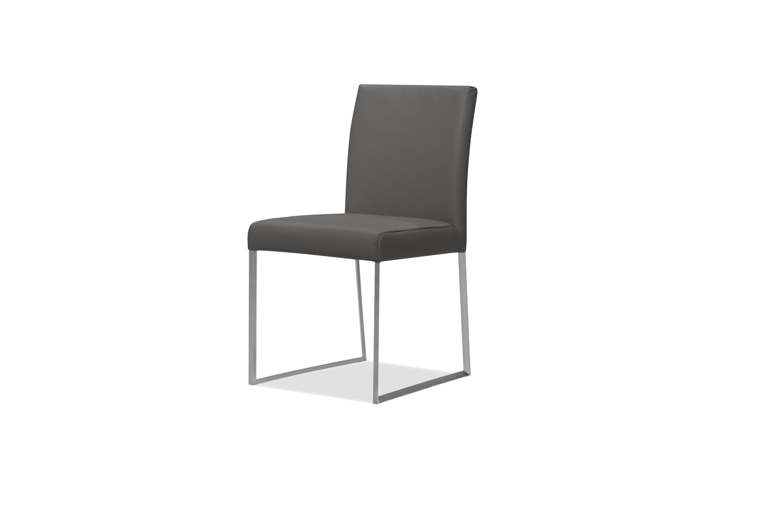 TATE Smoke Grey Leatherette Dining Chairs Brushed Steel 1 TATE Smoke Grey Leatherette Dining Chairs Brushed Steel