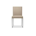 TATE Wheat Leather Dining Chair Brushed Steel Base 7 TATE Wheat Leather Dining Chair Brushed Steel Base