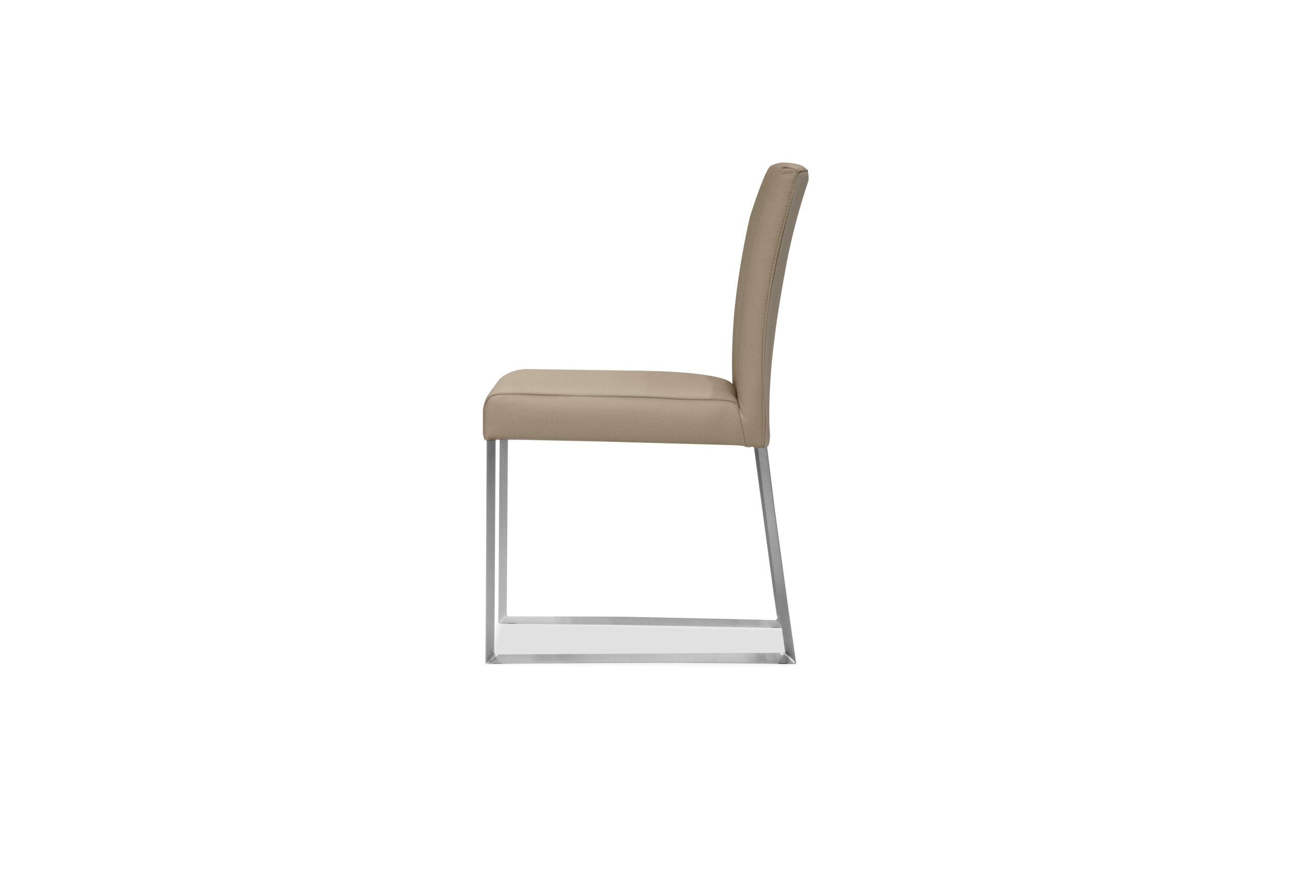 TATE Wheat Leather Dining Chair Brushed Steel Base 3 TATE Wheat Leather Dining Chair Brushed Steel Base - Image 3