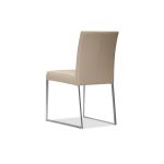 TATE Wheat Leather Dining Chair Brushed Steel Base 9 TATE Wheat Leather Dining Chair Brushed Steel Base