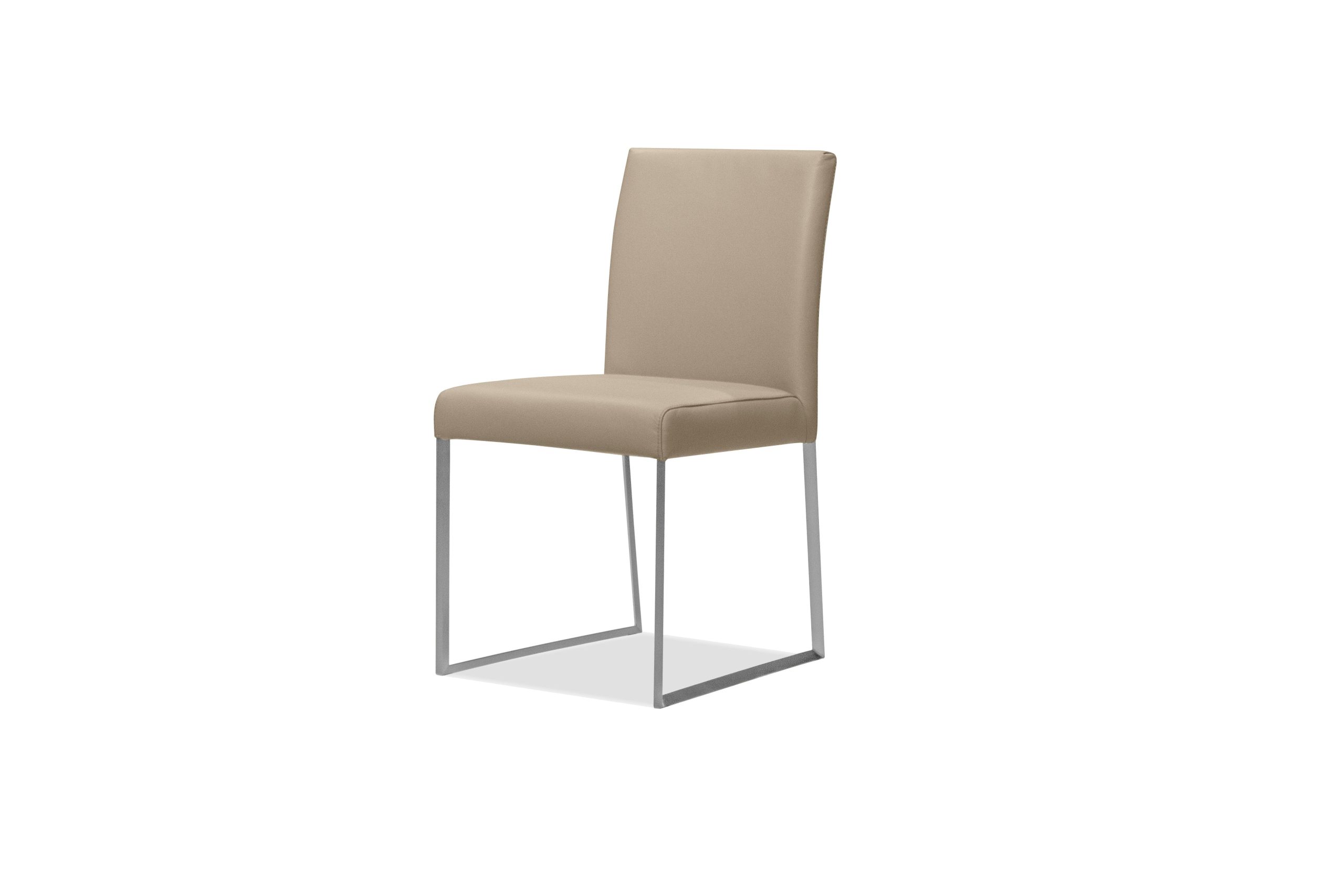 TATE Wheat Leather Dining Chair Brushed Steel Base 1 TATE Wheat Leather Dining Chair Brushed Steel Base