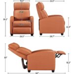 Brown Faux Leather Push Back Recliner Chair with Adjustable Settings
