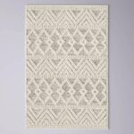 Hand Woven Wool Blend Grey Beige Persian Style Area Rug