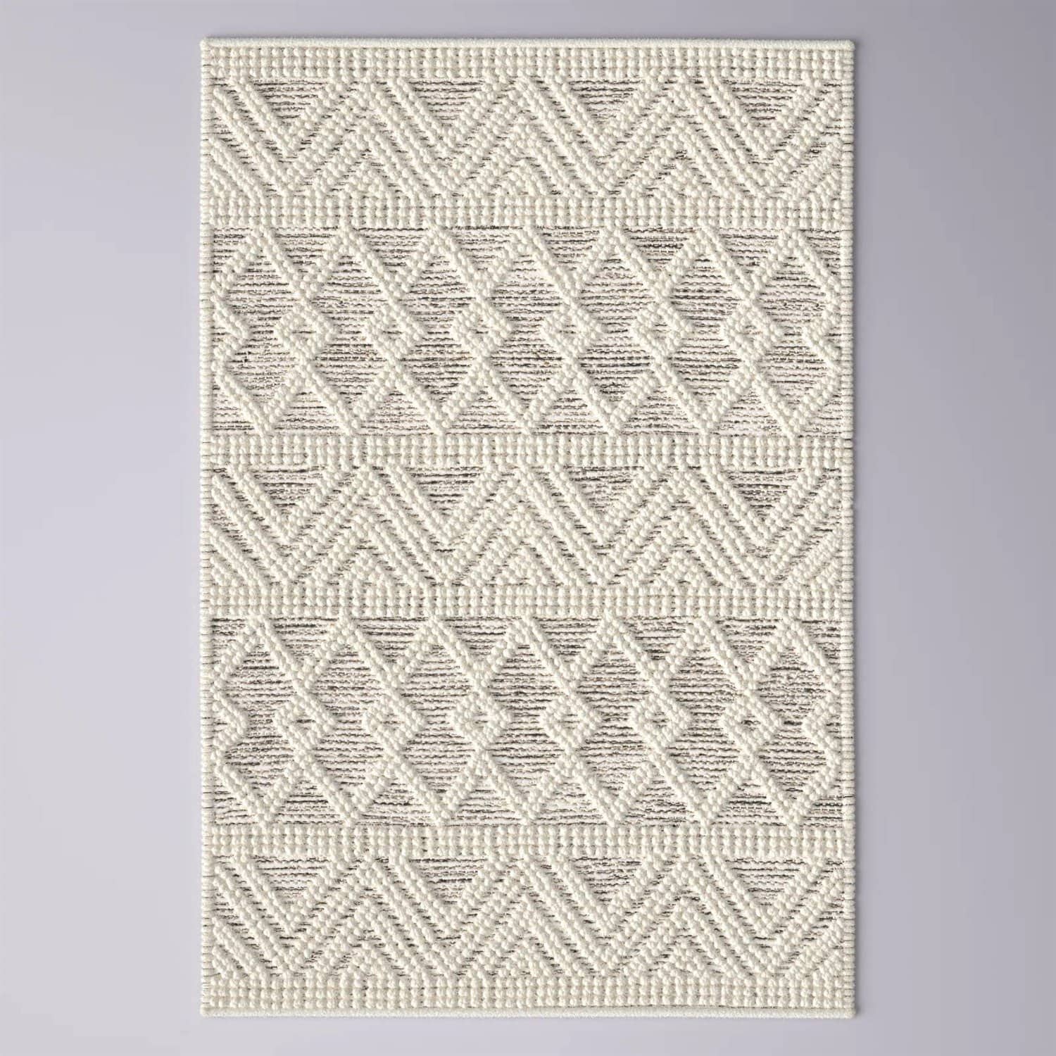 Hand Woven Wool Blend Grey Beige Persian Style Area Rug 2 Hand Woven Wool Blend Grey Beige Persian Style Area Rug - Image 2