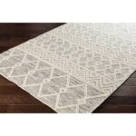 Hand Woven Wool Blend Grey Beige Persian Style Area Rug