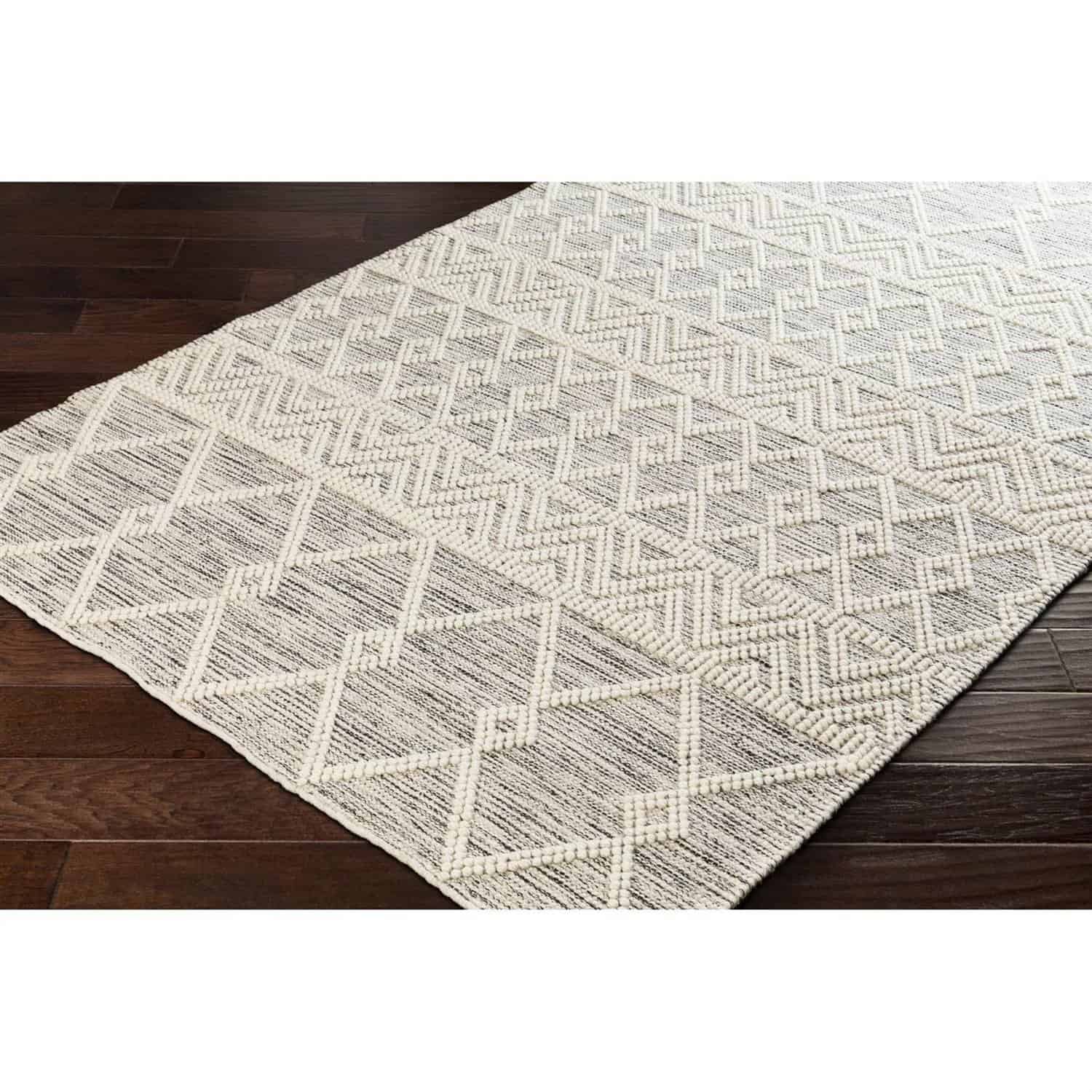 Hand Woven Wool Blend Grey Beige Persian Style Area Rug 3 Hand Woven Wool Blend Grey Beige Persian Style Area Rug - Image 3