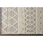 Hand Woven Wool Blend Grey Beige Persian Style Area Rug