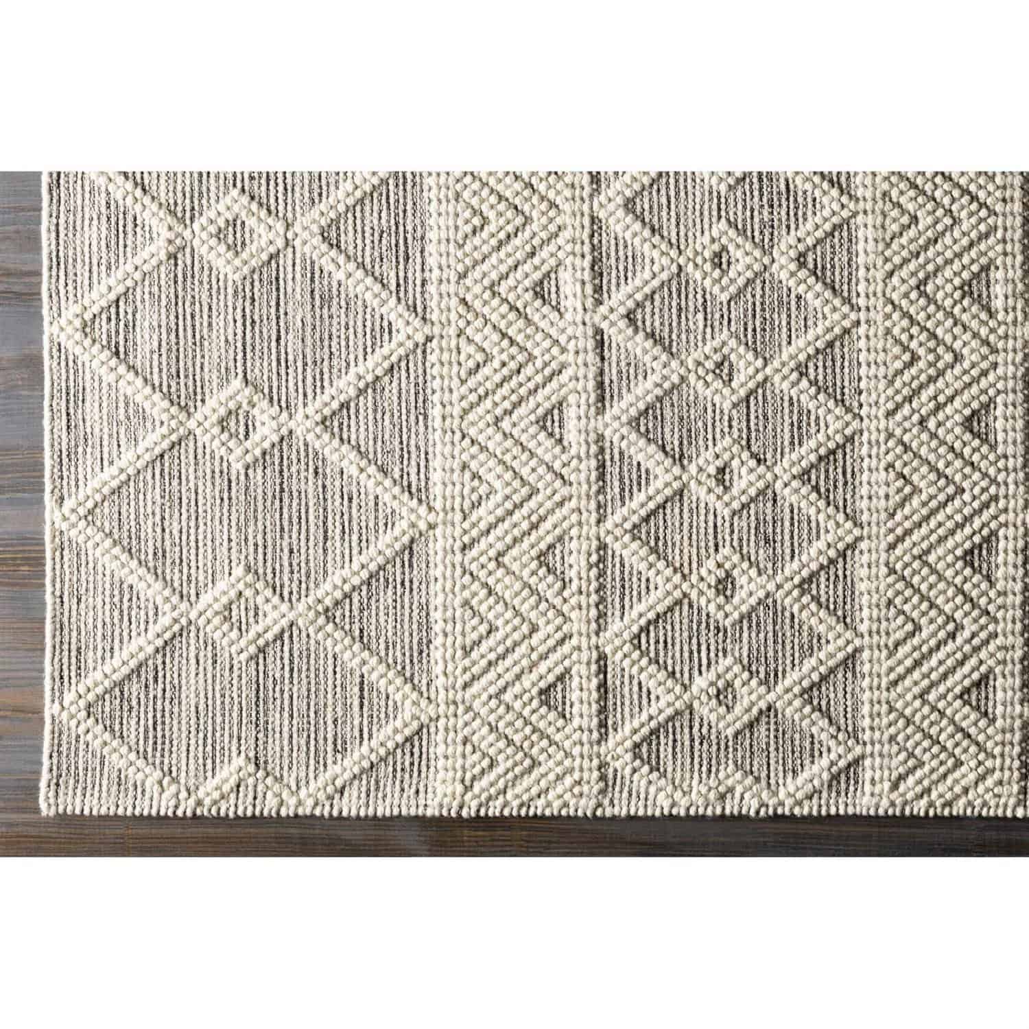 Hand Woven Wool Blend Grey Beige Persian Style Area Rug 4 Hand Woven Wool Blend Grey Beige Persian Style Area Rug - Image 4