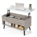 Mid-Century Lift-Top Coffee Table Laptop Desk with Storage