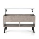 Mid-Century Lift-Top Coffee Table Laptop Desk with Storage