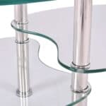 Modern Oval Glass Coffee Table with Bottom Storage Shelves 9 Modern Oval Glass Coffee Table with Bottom Storage Shelves