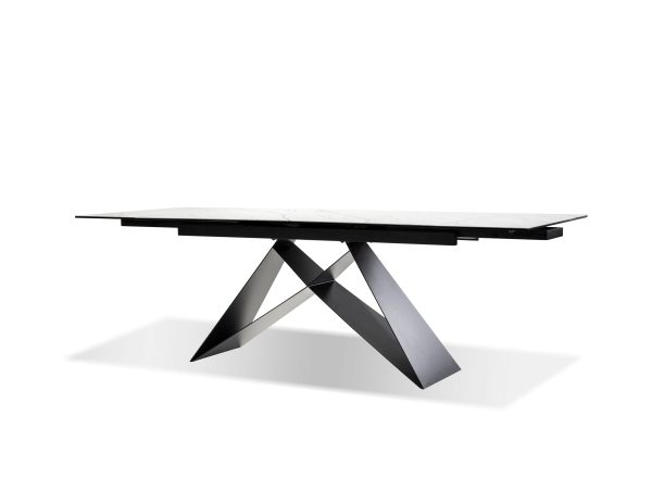 THE W Carrara Ceramic Extension Dining Table 1 2