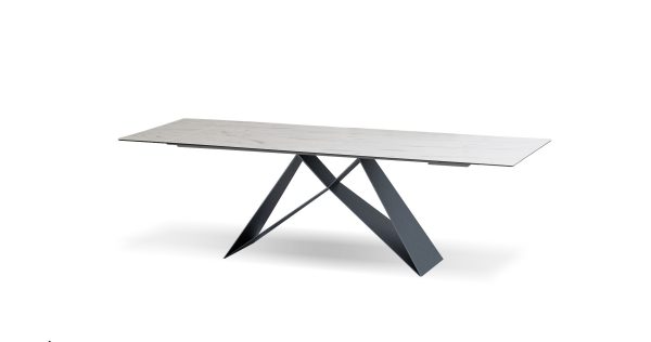 THE W Carrara Ceramic Extension Dining Table 7