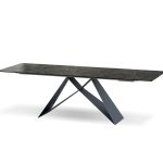 THE W Slate Grey Ceramic Double Extension Dining Table