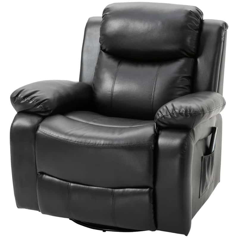 Adjustable Black Faux Leather Massage Recliner Chair with Footrest 1 Adjustable Black Faux Leather Massage Recliner Chair with Footrest