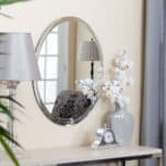 Oval 36-Inch Frameless Beveled Wall Mirror