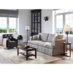 Black Floor Lamp and Table Lamps with Gold Drum Shades (Set of 3) 8 Black Floor Lamp and Table Lamps with Gold Drum Shades (Set of 3)