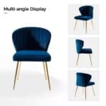 Teal Velvet Wingback Accent Chair with Gold Metal Legs