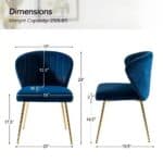 Teal Velvet Wingback Accent Chair with Gold Metal Legs