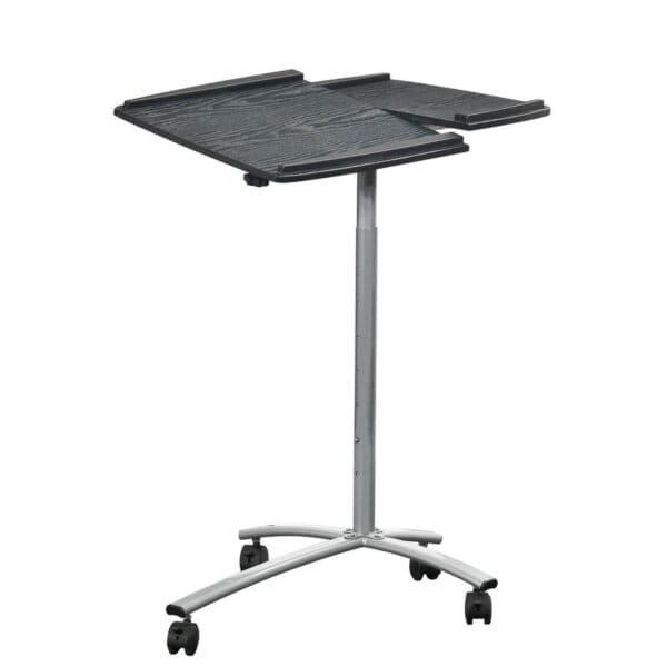 Adjustable Laptop Desk with Graphite Top and Locking Casters