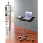 Adjustable Laptop Desk with Graphite Top and Locking Casters