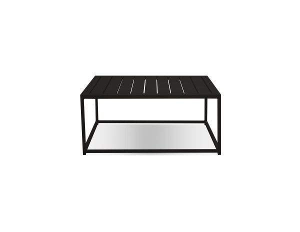 TOFINO Black Aluminum Indoor Outdoor 36 Inch Coffee Table 1