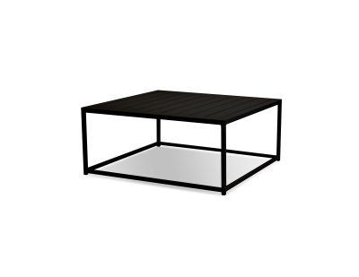 TOFINO Black Aluminum Indoor Outdoor 36-Inch Coffee Table