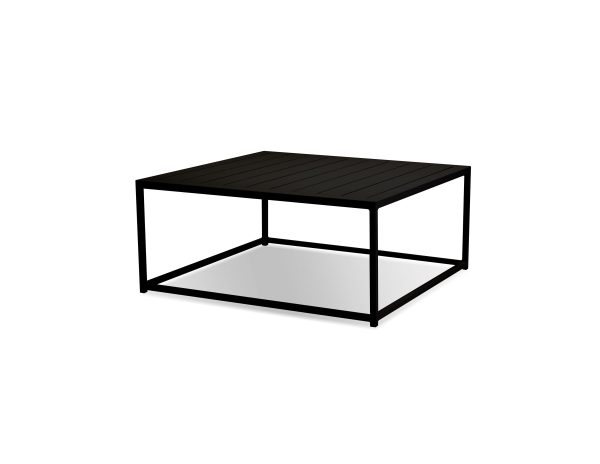 TOFINO Black Aluminum Indoor Outdoor 36 Inch Coffee Table