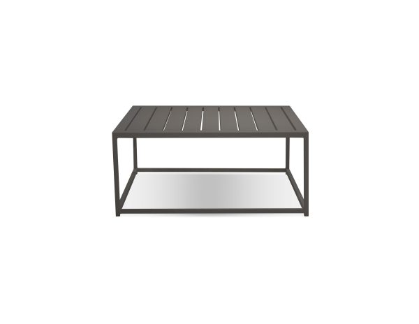 TOFINO Coffee Table Grey Aluminum Indoor Outdoor 36 Inch 1