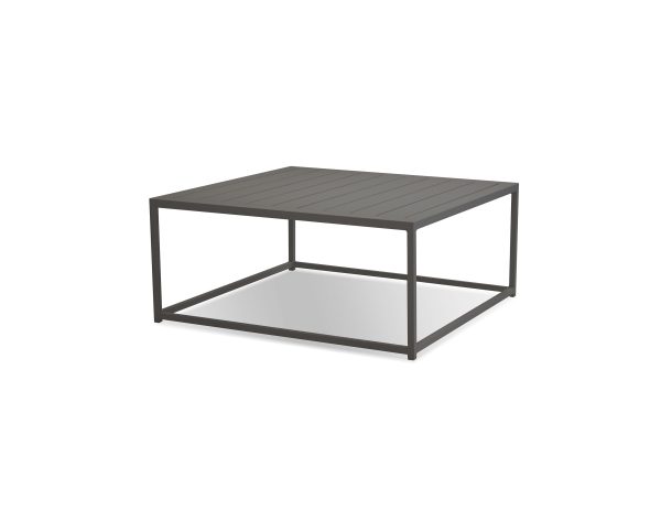 TOFINO Coffee Table Grey Aluminum Indoor Outdoor 36 Inch