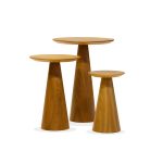 TOWER Low Natural Walnut Veneer End Table