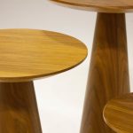 TOWER Low Natural Walnut Veneer End Table