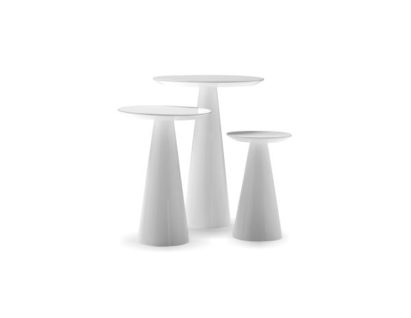 TOWER Low White High Gloss End Table 1