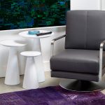 TOWER Low White High Gloss End Table