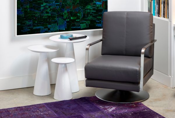 TOWER Low White High Gloss End Table 3