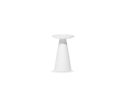 TOWER Low White High Gloss End Table