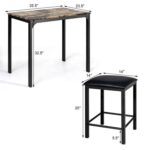 Modern Faux Marble Table and Black Stools Dining Set (3-Piece)