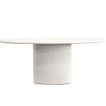 TUGG 87-Inch Ivory Microskin Oval Dining Table
