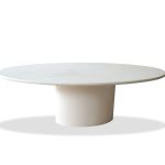 TUGG 87-Inch Ivory Microskin Oval Dining Table