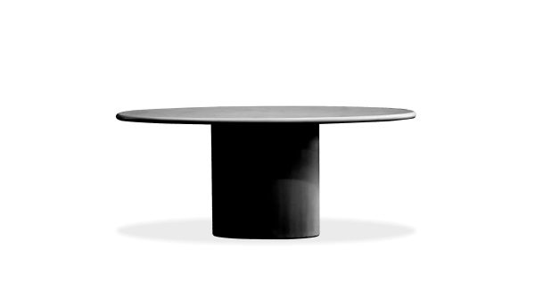 TUGG Oval Dining Table Black Microskin Finish Water Resistant MDF 1 2
