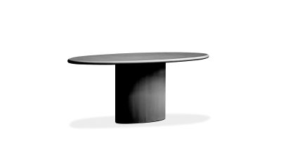 TUGG Oval Dining Table Black Microskin Finish Water Resistant MDF