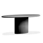 TUGG Oval Dining Table Black Microskin Finish Water Resistant MDF