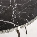 TUKTUK Black Marquina Marble Coffee Table with Iron Legs