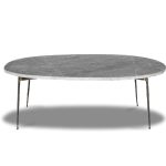TUKTUK Large Silver Grey Marble Coffee Table Black Iron Legs