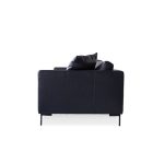 TUX Black Leather Sofa Black Powder Coated Legs