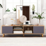 Modern TV Stand with Storage Cabinets for TVs Up to 65 Inch