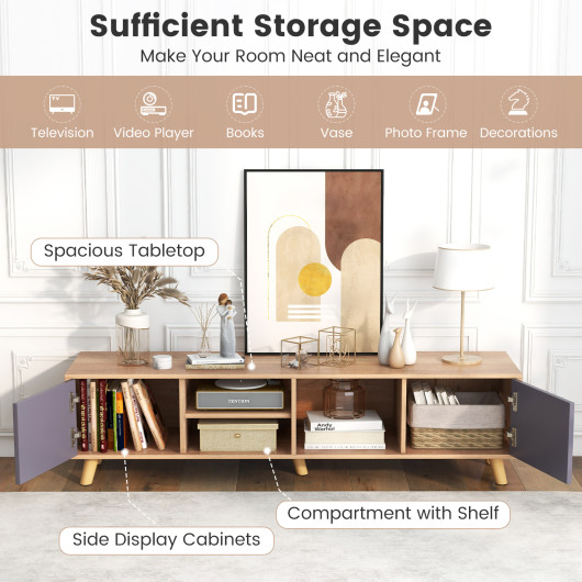 Modern TV Stand with Storage Cabinets for TVs Up to 65 Inch - Image 7